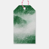 Groene Kerstboom | Besneeuwde Dennen Kerstfeest Cadeaulabel (Achterkant)