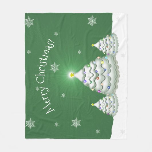 Groene kerstboom Blanket Fleece Deken (Voorkant)