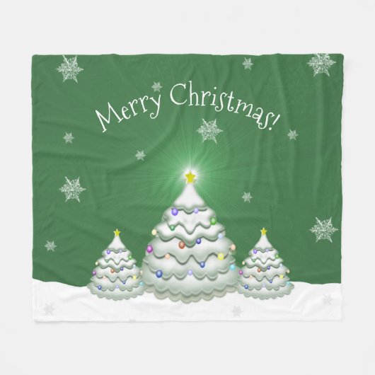 Groene kerstboom Blanket Fleece Deken (Voorkant (Horizontaal))