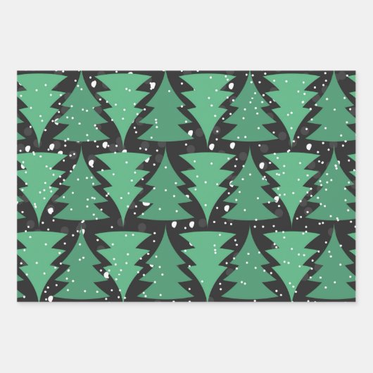 Groene kerstboom Boho Lights Inpakpapier Vel (Voorkant 2)