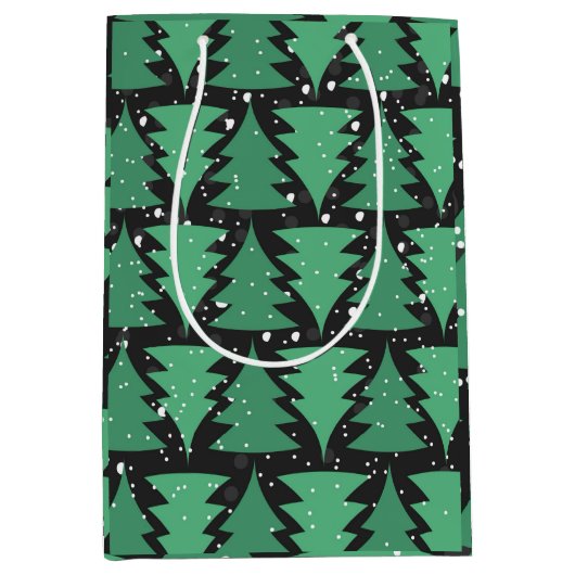 Groene kerstboom Boho Lights Medium Cadeauzakje (Voorkant)