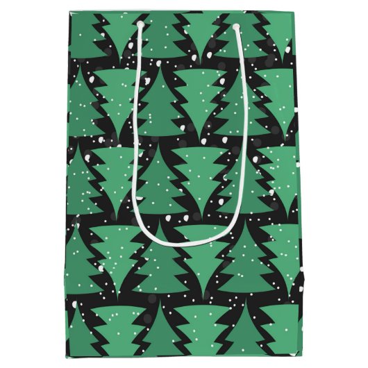 Groene kerstboom Boho Lights Medium Cadeauzakje (Achterkant)