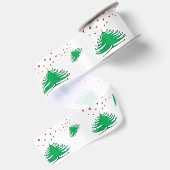 Groene Kerstboom Brede Satijnen Lint, 2 Yard Lint (Achterkant)