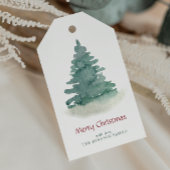 Groene kerstboom cadeaulabel