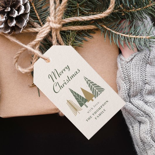 Groene Kerstboom Cadeaulabel