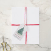 Groene kerstboom cadeaulabel (Met Touw)