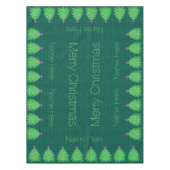 Groene Kerstboom Chic Elegant Gepersonaliseerd Tafelkleed (Voorkant)