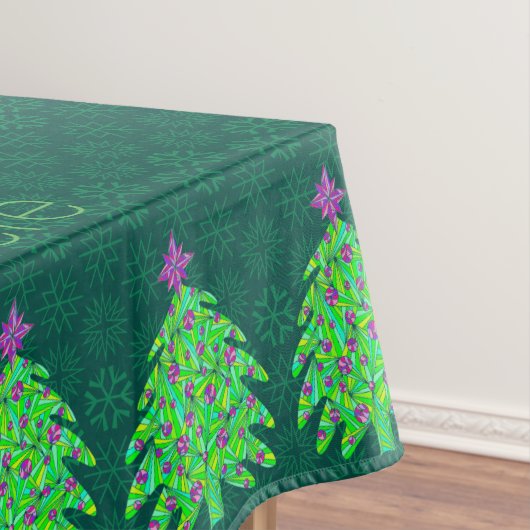Groene Kerstboom Chic Elegant Gepersonaliseerd Tafelkleed (Voorbeeld)