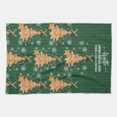 Groene Kerstboom Cookie Baking Crew Sneeuwvlokken Theedoek (Horizontaal)