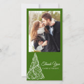 Groene kerstboom Dank u Bedankkaart (Voorkant)