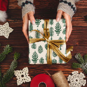 Groene Kerstboom dennenboom Witte sneeuw Cadeaupapier