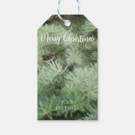 Groene Kerstboom Dennengehakt Aangepaste Feest Cadeaulabel