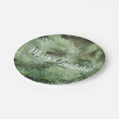 Groene Kerstboom Dennengehakt Aangepaste Feest Papieren Bordje (Gekanteld)