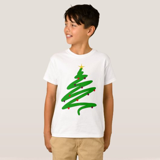 Groene kerstboom Doodle T-shirt (Voorkant volledig)