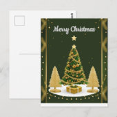 Groene Kerstboom Elegante Holiday Stijl Briefkaart (Voorkant / Achterkant)