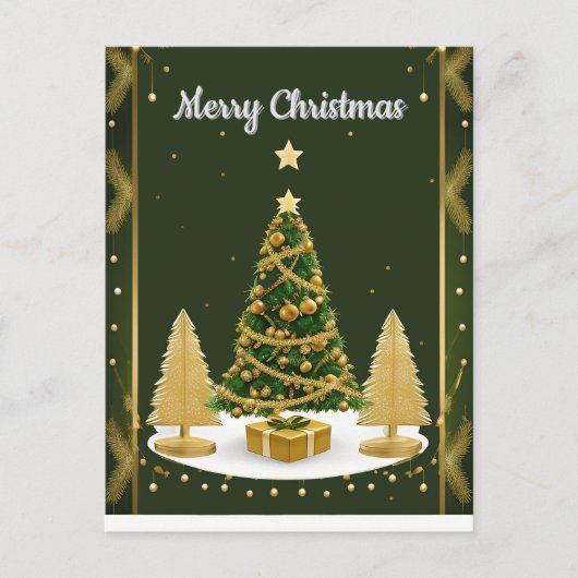 Groene Kerstboom Elegante Holiday Stijl Briefkaart (Voorkant)