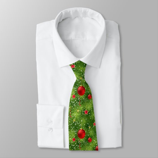 Groene kerstboom en kerstversiering stropdas (Gebonden)