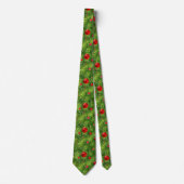 Groene kerstboom en kerstversiering stropdas (Voorkant)