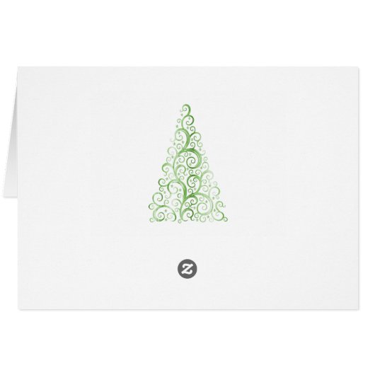 Groene kerstboom en sneeuwvlokken (Achterkant Horizontaal)