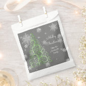 Groene kerstboom en Snowflakes Favor Bag Bedankzakje (Geknipt)