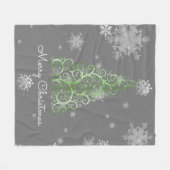 Groene kerstboom en Snowflakes Fleece Blanket (Voorkant (Horizontaal))