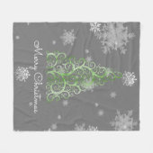 Groene kerstboom en Snowflakes Fleece Blanket Deken (Voorkant (Horizontaal))