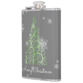 Groene kerstboom en Snowflakes Kolf Heupfles (Links)