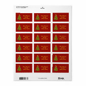 Groene kerstboom etiket (Full Sheet)