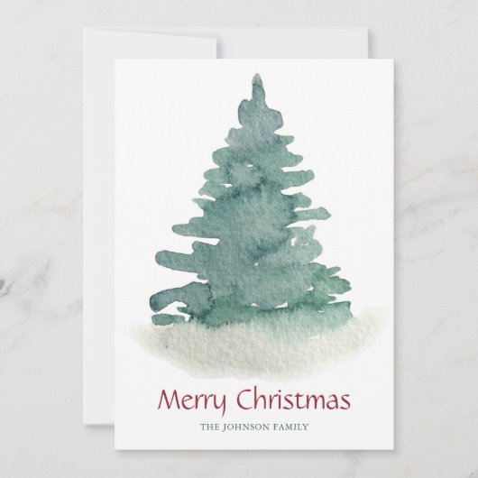 Groene kerstboom feestdagenkaart (Voorkant)