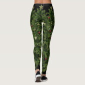 Groene Kerstboom Feestelijke Vakantie Leggings (Achterkant)