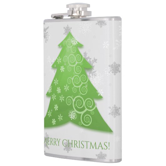 Groene Kerstboom Fles Heupfles (Links)