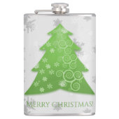 Groene Kerstboom Fles Heupfles (Voorkant)