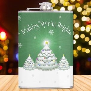Groene Kerstboom Fles Heupfles