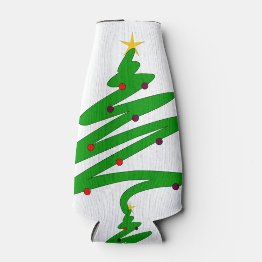 Groene kerstboom flesjeskoeler (Voorkant)