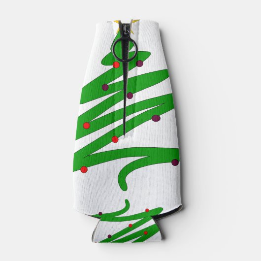 Groene kerstboom flesjeskoeler (Achterkant)