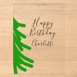 Groene kerstboom gelukkige verjaardag december win acryl uitnodigingen