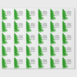 Groene kerstboom gelukkige verjaardag december win cadeaupapier