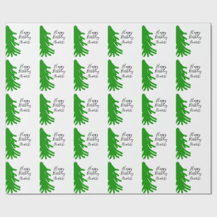 Groene kerstboom gelukkige verjaardag december win cadeaupapier