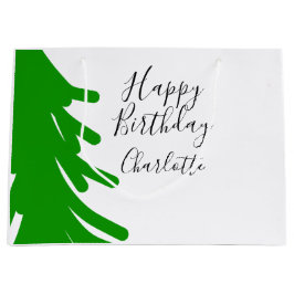 Groene kerstboom gelukkige verjaardag december win groot cadeauzakje