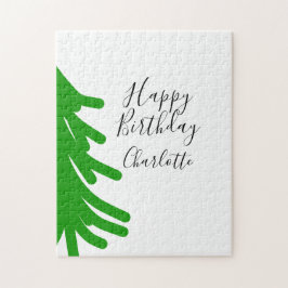 Groene kerstboom gelukkige verjaardag december win legpuzzel