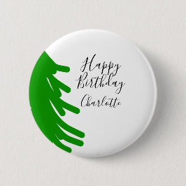Groene kerstboom gelukkige verjaardag december win ronde button 5,7 cm