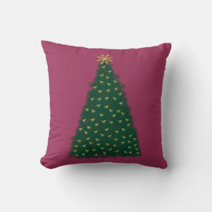 Groene Kerstboom, Gouden Rennende Paarden, Sangria Kussen