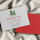 Groene kerstboom in waterverf Holiday Open House Kaart