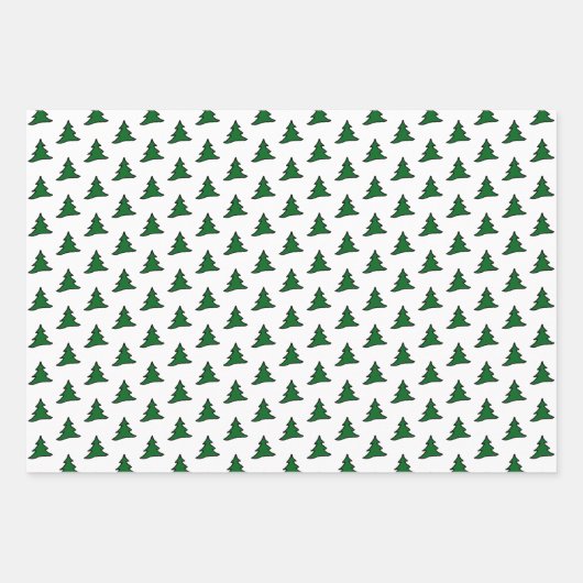 Groene kerstboom inpakpapier vel (Voorkant)
