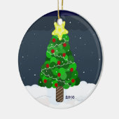 Groene Kerstboom Keramisch Ornament (Links)