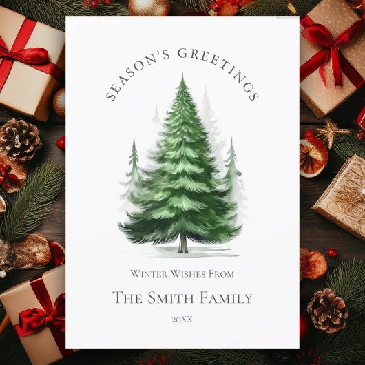 Groene Kerstboom Kerstkaart