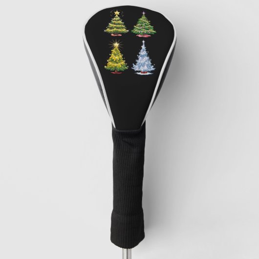 Groene Kerstboom Kerstvakantie Winter Golfheadcover (Voorkant)