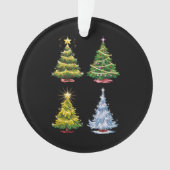 Groene Kerstboom Kerstvakantie Winter Ornament (voorkant)
