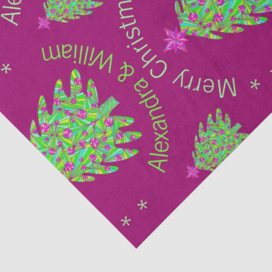 Groene kerstboom Kleurrijk vakantieplezier Tissuepapier (Detail)