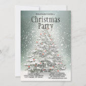 Groene Kerstboom Kleurrijke Ornamenten Witte Sneeu Kaart (Voorkant)